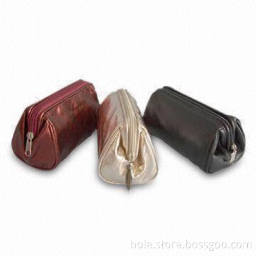 PVC Cosmetic Bags with Metal Frame and Zipper for Closure, Various Colors/Sizes are Available